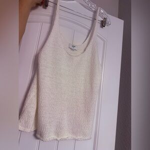 Aerie Cream Knit Sleeveless Top